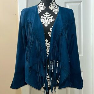 Katherine Barclay Montreal Blue Fringe Blazer